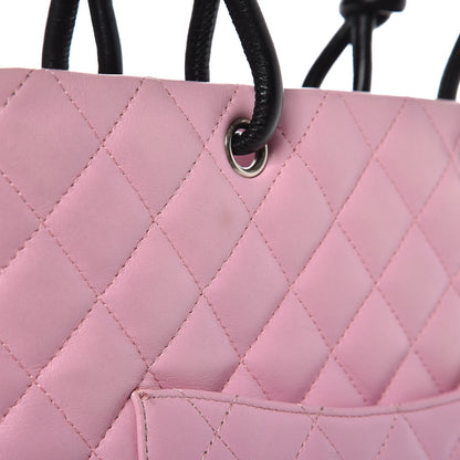 Chanel Calfskin Quilted Medium Cambon Tote Pink Black 13 of 14