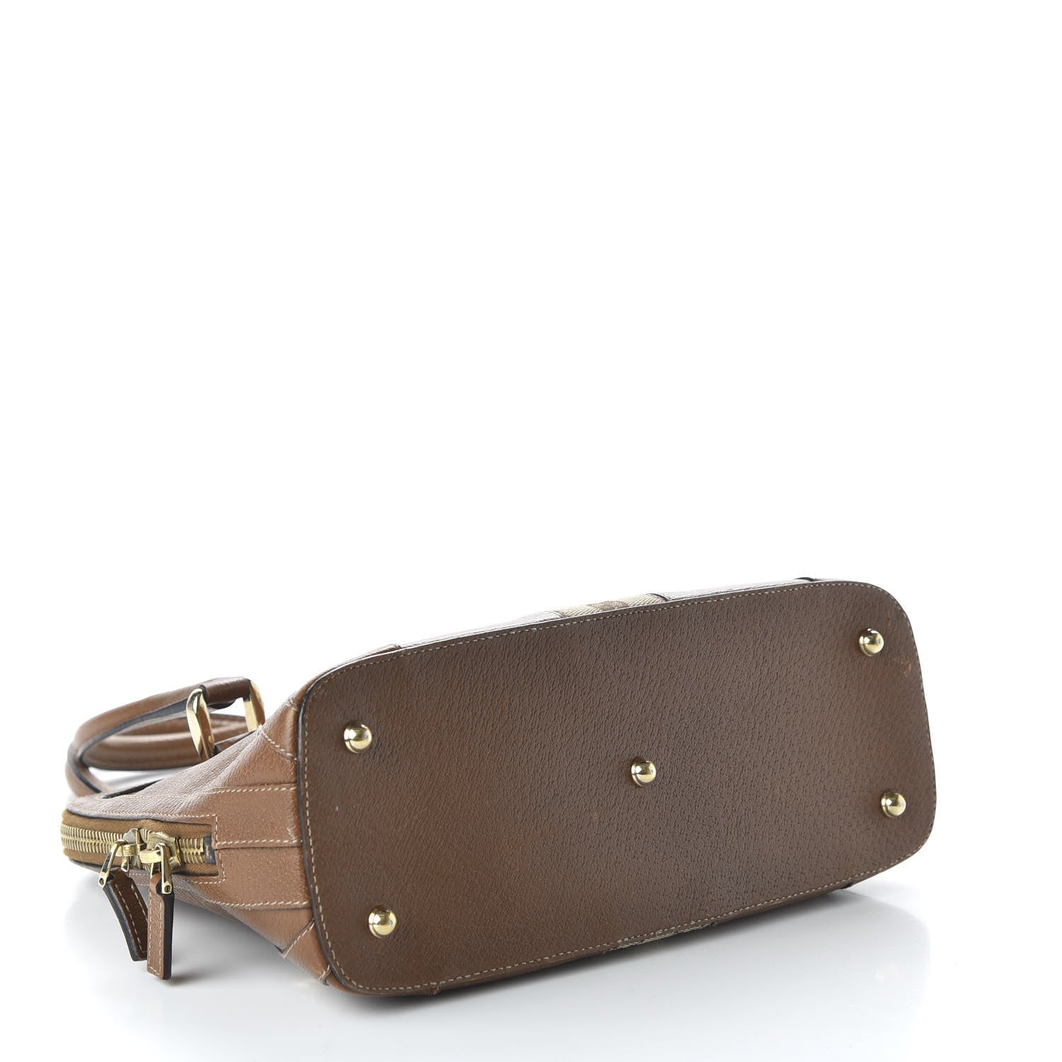 Gucci Calfskin GG Monogram Medium Horsebit Nail Dome Bag Dark Brown 4 of 10