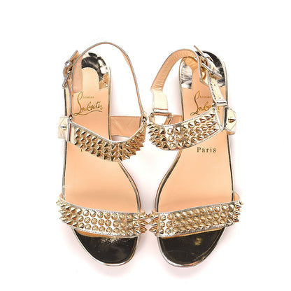 Christian Louboutin Specchio Spike Bikee Flat Sandals 36.5 Light Gold 11 of 11