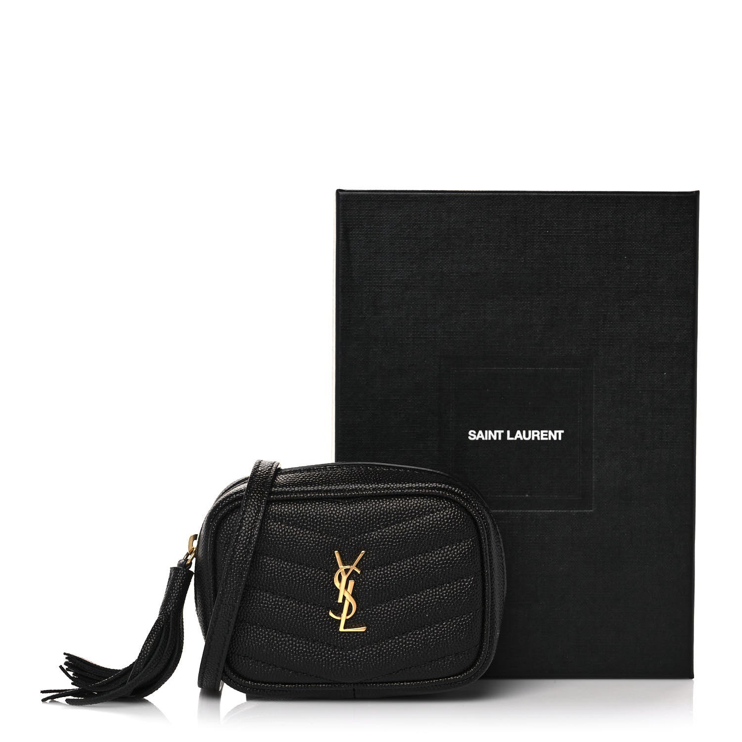 Saint Laurent Grain De Poudre Matelasse Monogram Baby Lou Camera Bag Black 11 of 11