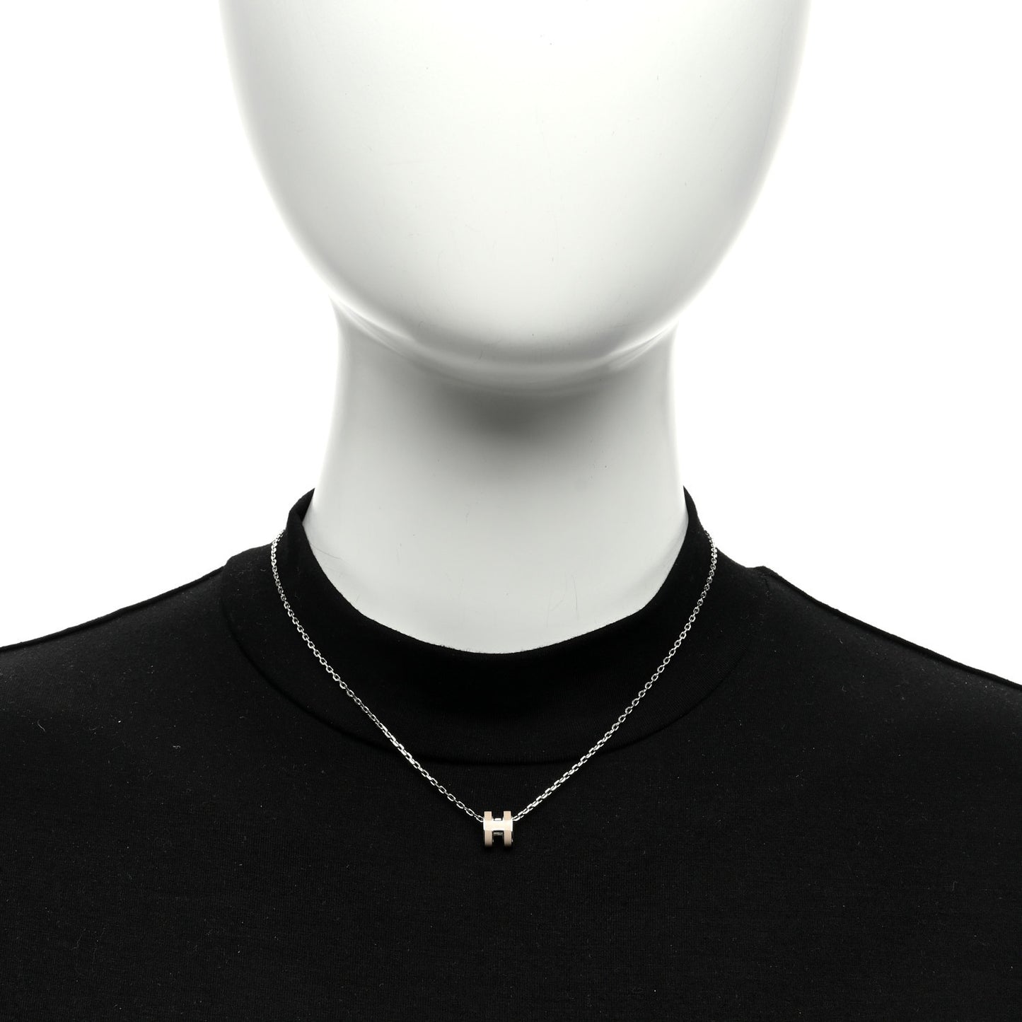 Palladium Mini Pop H Pendant Necklace Marron Glace