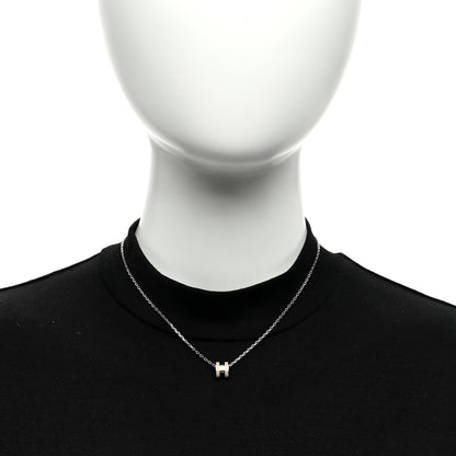 Hermes Palladium Mini Pop H Pendant Necklace Marron Glace 2 of 5