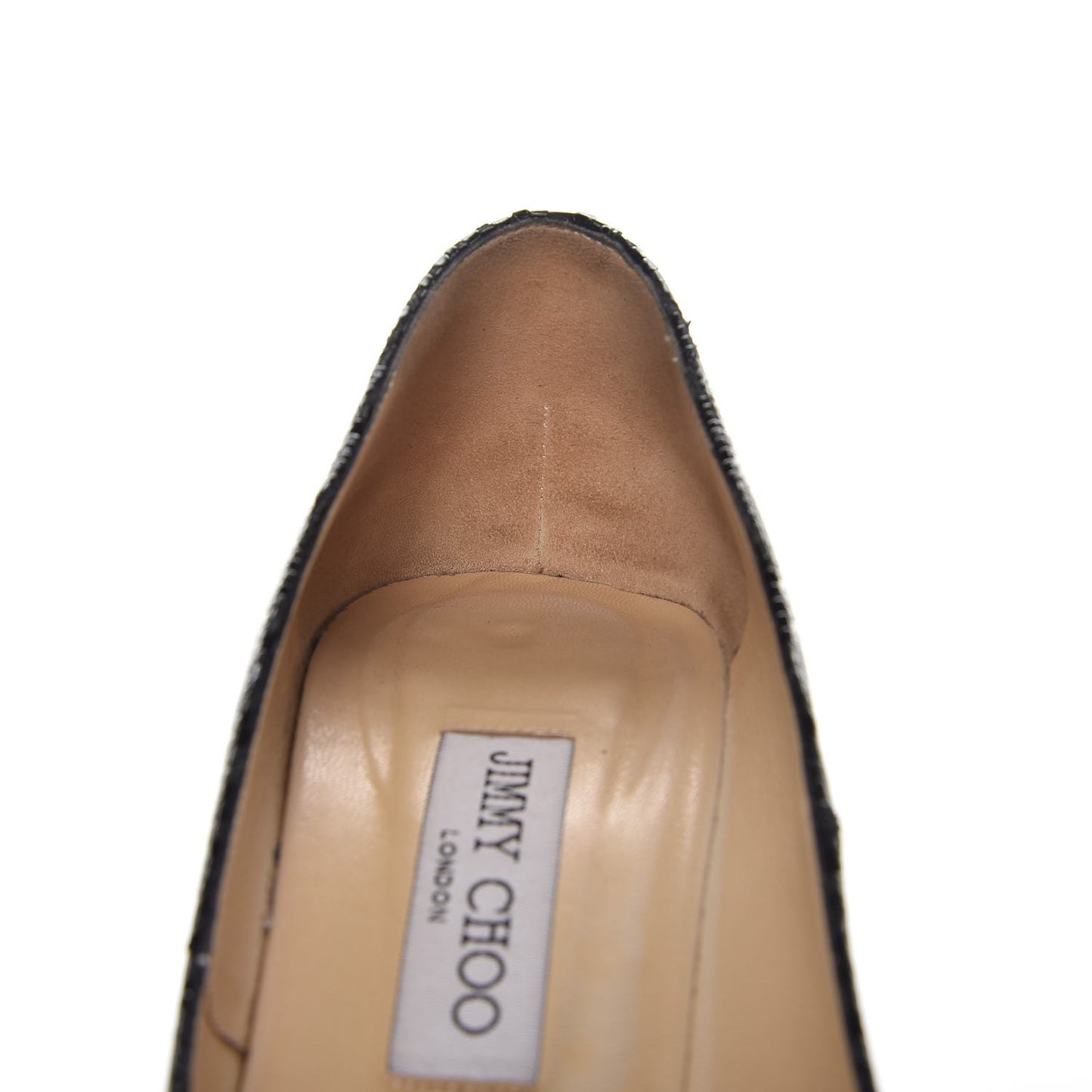Snakeskin Pointed Toe Pumps 40 Black