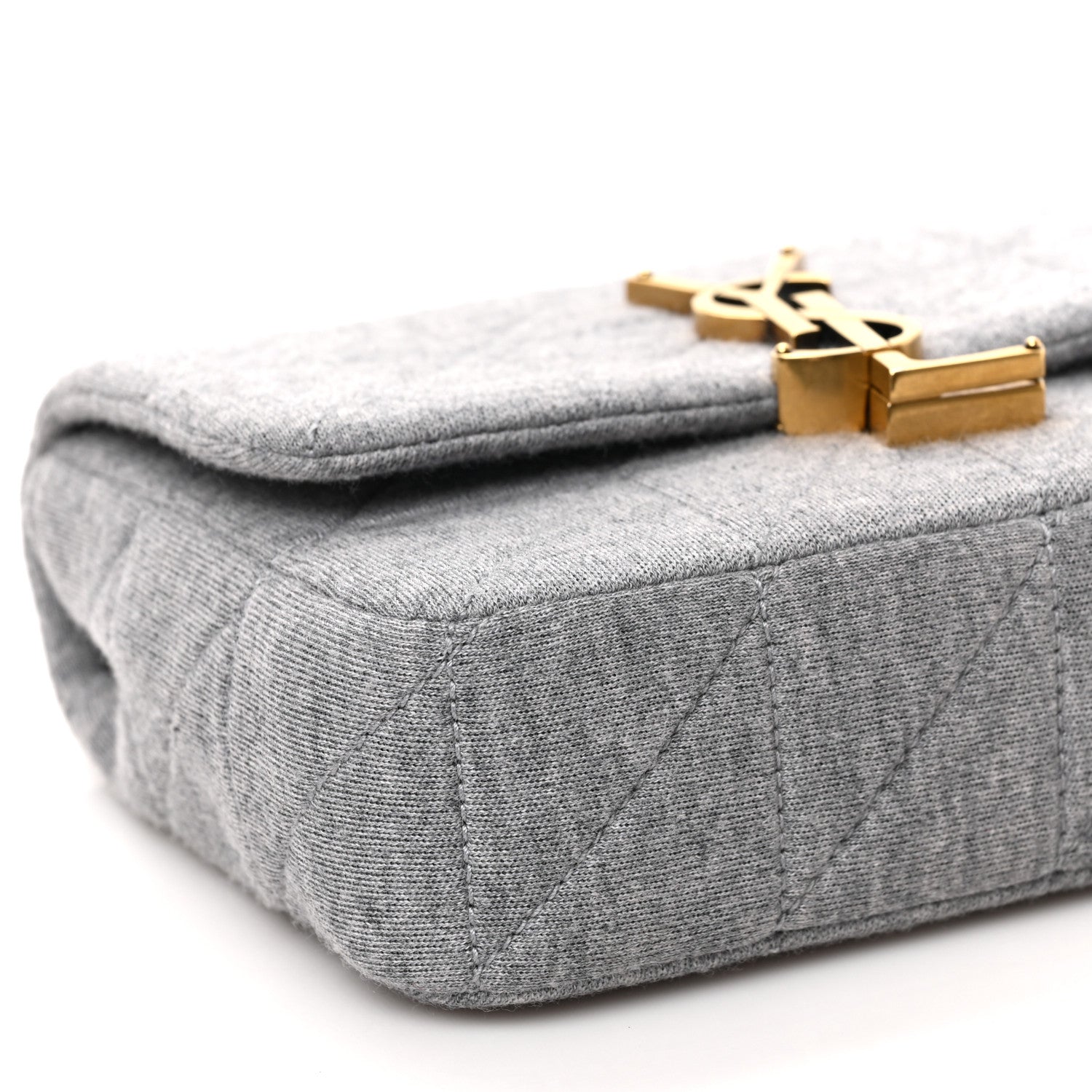 Saint Laurent Jersey Wool Patchwork Monogram Mini Jamie Baguette Grigio 7 of 8