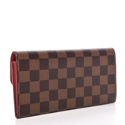Louis Vuitton Damier Ebene Emilie Wallet Red 3 of 8