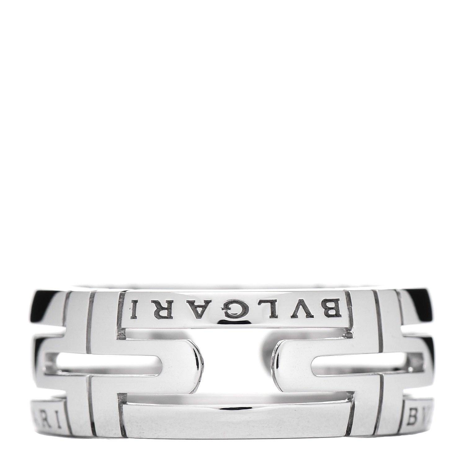 Bulgari 18K White Gold Wide Parentesi Band Ring 56 7.5 3 of 4