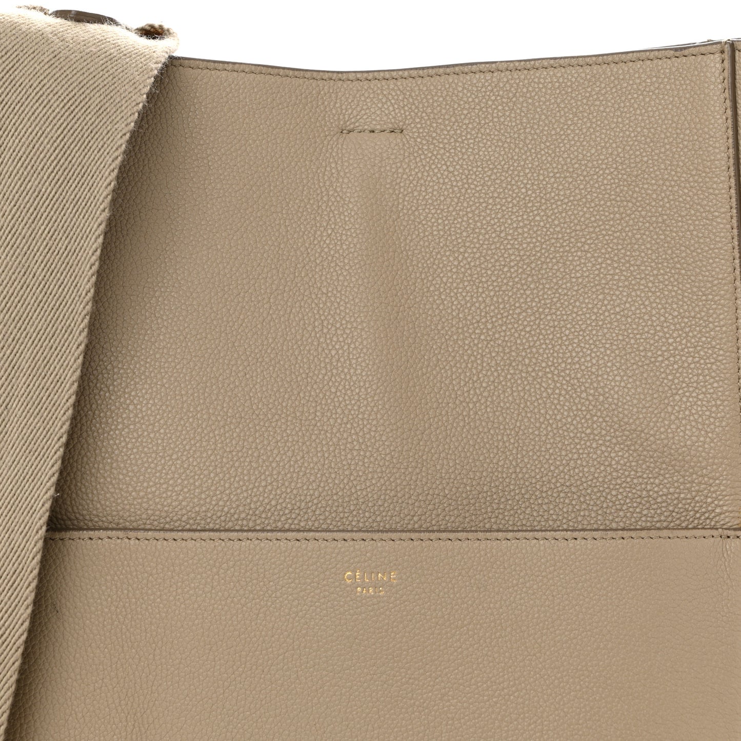 Soft Grained Calfskin Sangle Bucket Bag Taupe