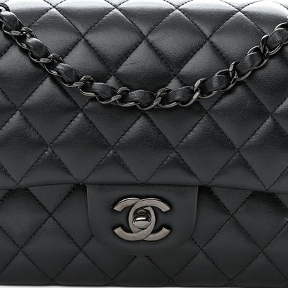 Chanel Lambskin Quilted Medium Double Flap So Black 10 of 15