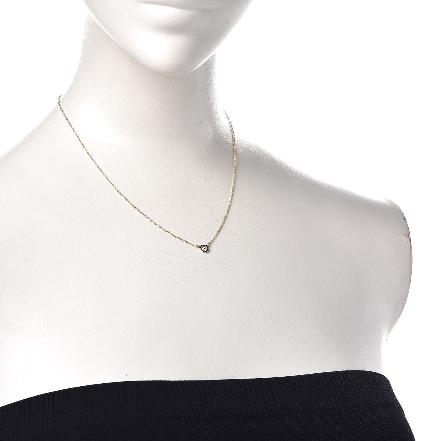 Tiffany 18K Yellow Gold Diamond .37ct Elsa Peretti Diamonds by the Yard Pendant Necklace 2 of 7