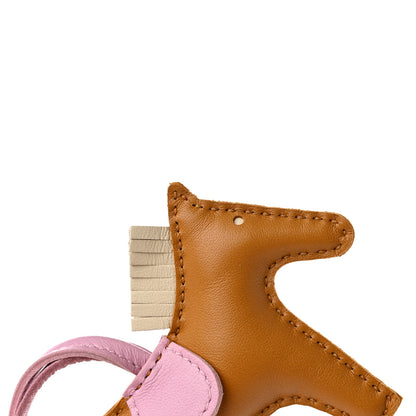 Hermes Milo Lambskin Grigri Rodeo Horse Bag Charm PM Sesame Mauve Sylvestre Craie 4 of 5