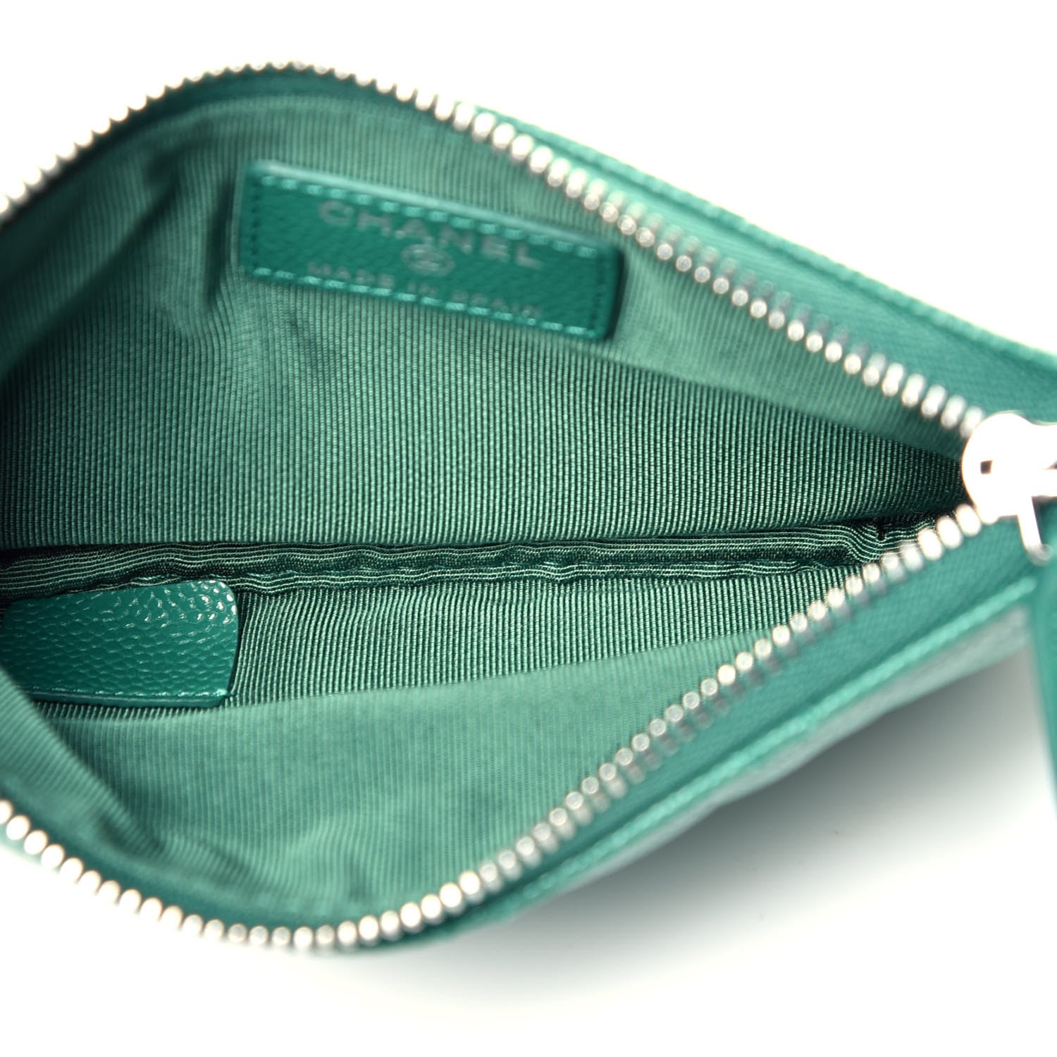 Chanel Caviar Quilted Small Cosmetic Case Green 5 of 8