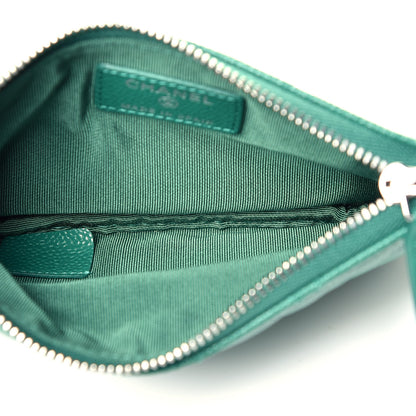 Chanel Caviar Quilted Small Cosmetic Case Green 5 of 8