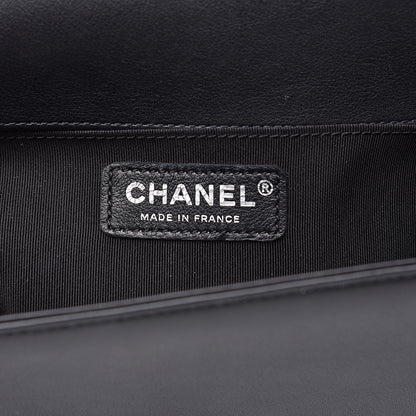 Chanel Calfskin Chevron Quilted Medium Boy Flap Black 6 of 13