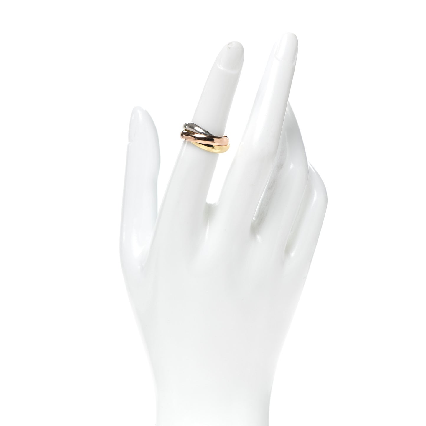 18K Pink Yellow White Gold Classic Trinity Ring 51 5.75