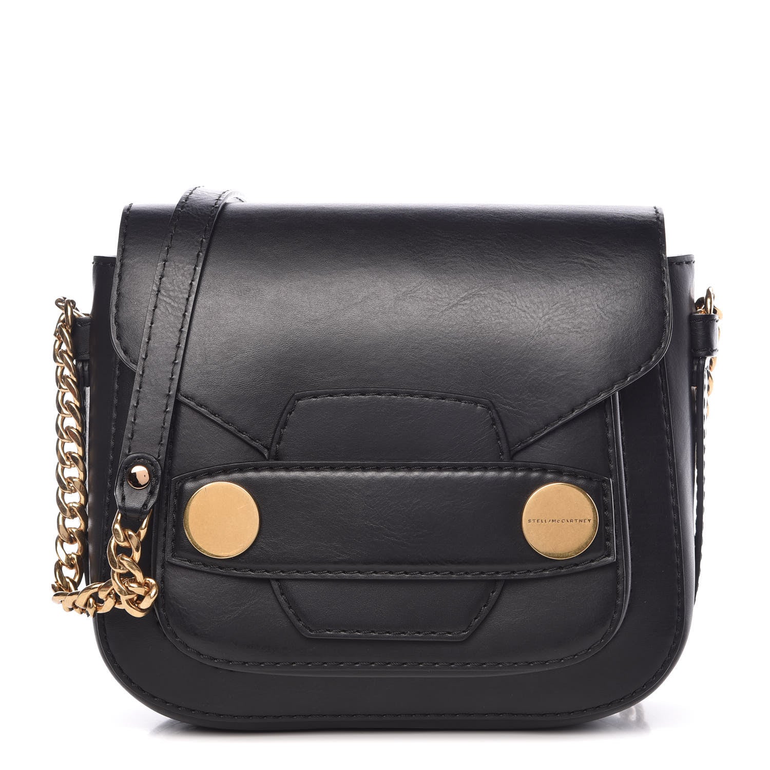 Stella McCartney Eco Alter Nappa Popper Shoulder Bag Black 1 of 12