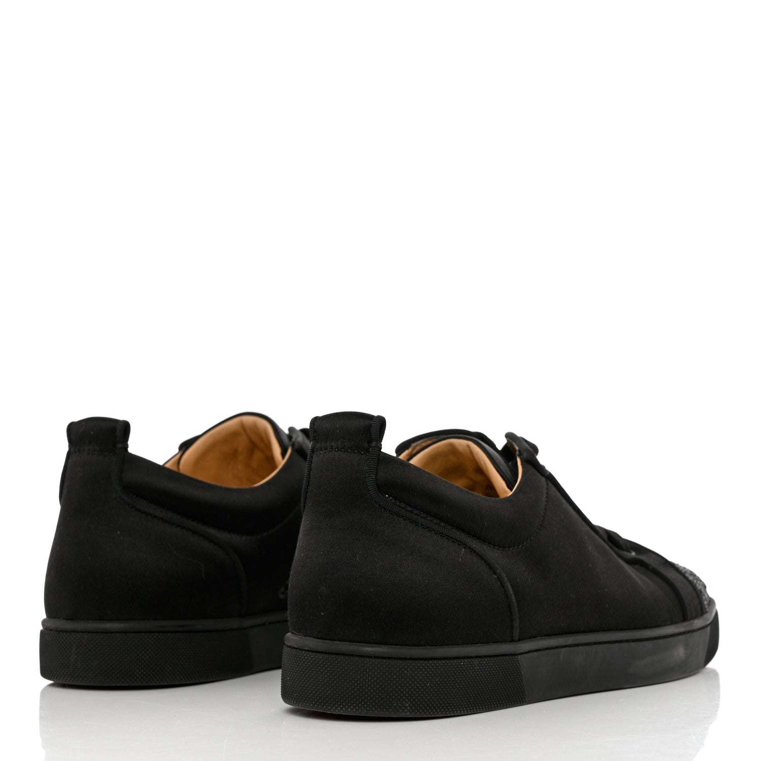Christian Louboutin Satin Strass Louis Junior Flat Sneakers 43 Black 4 of 12