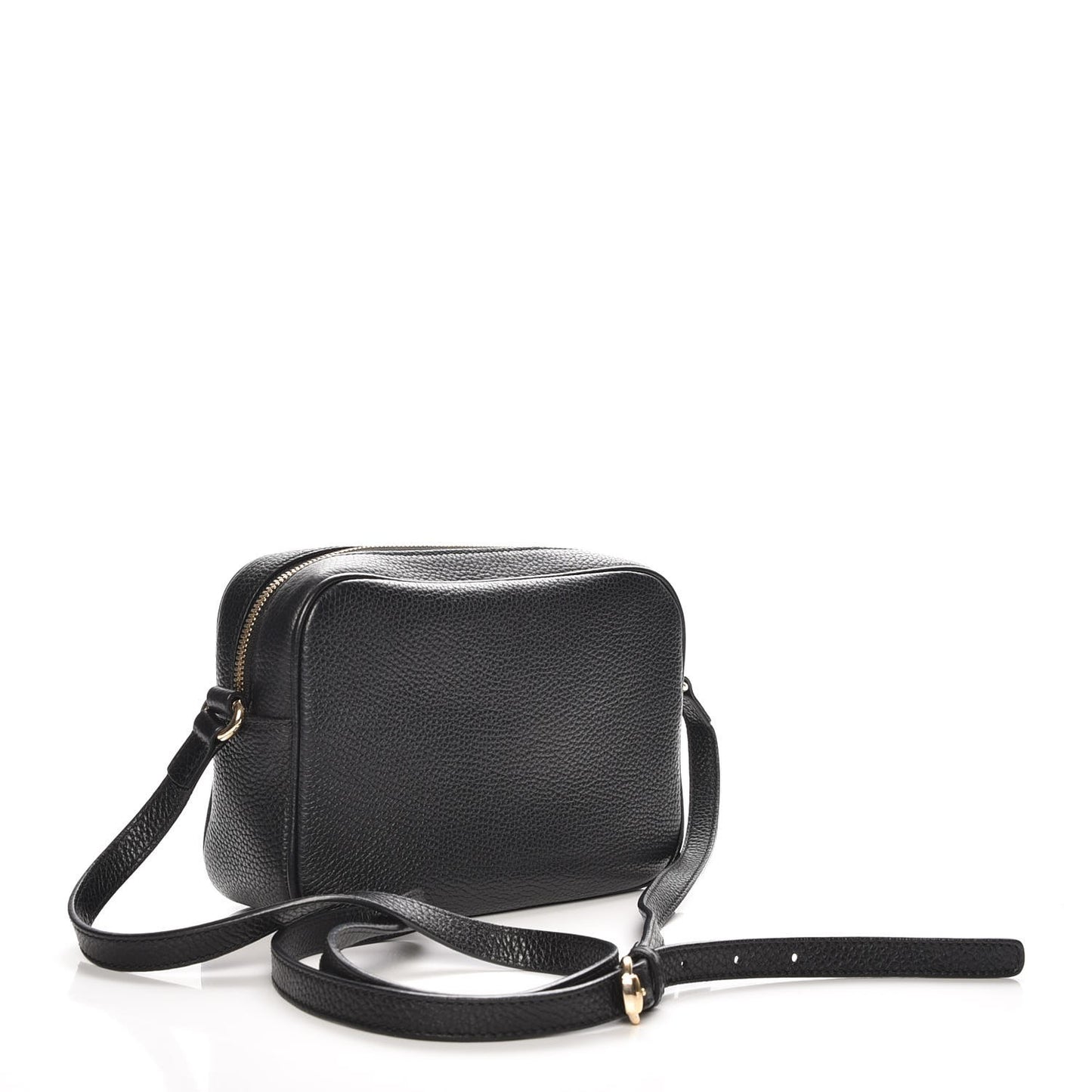 Pebbled Calfskin Small Soho Disco Bag Black