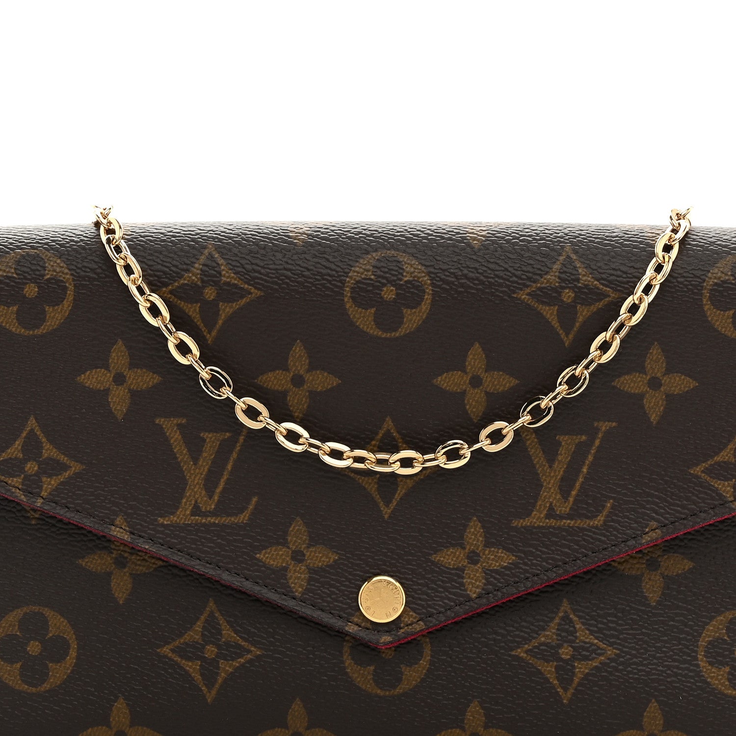 Louis Vuitton Monogram Pochette Felicie Chain Wallet Fuchsia 9 of 12