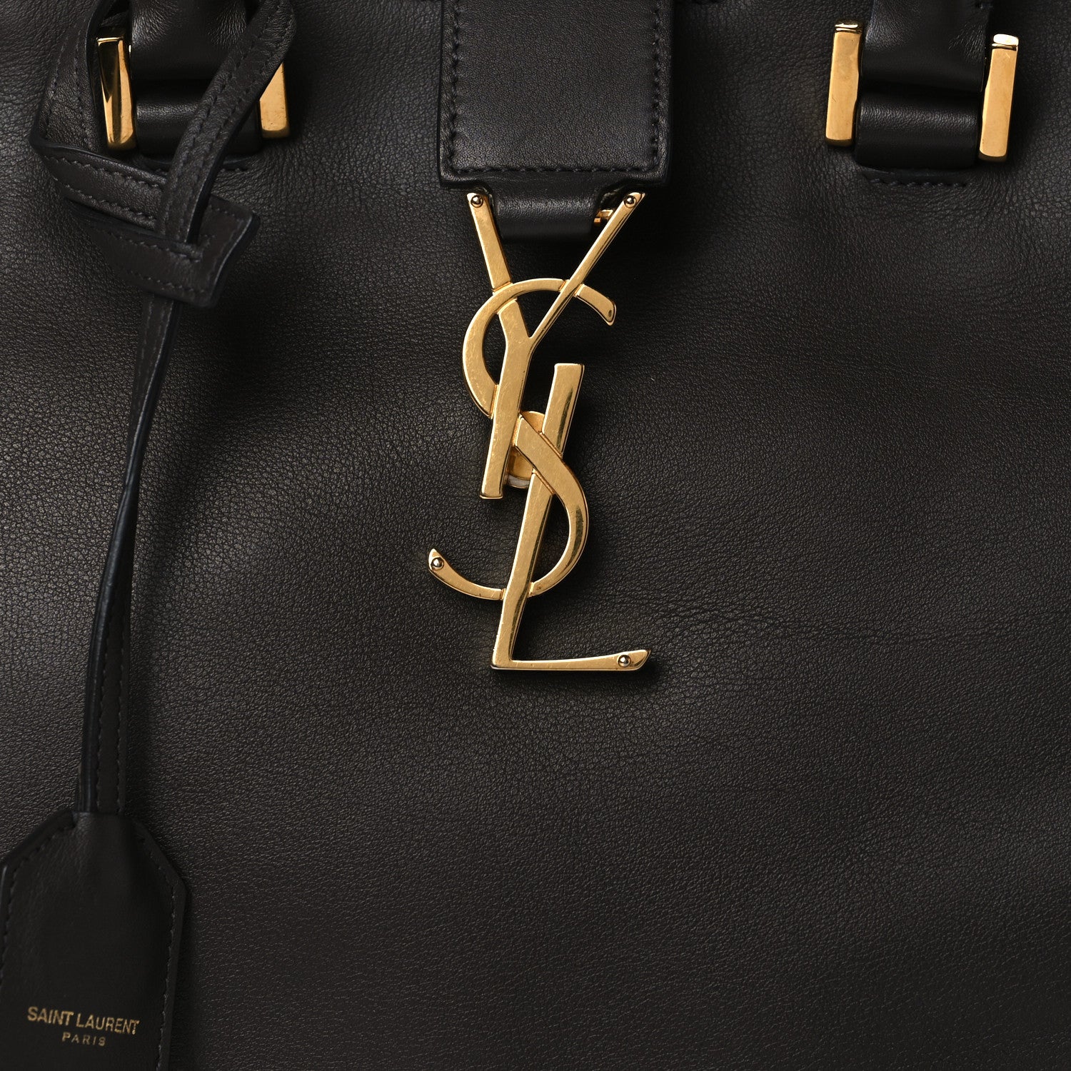 Saint Laurent Calfskin Small Monogram Cabas Black 7 of 10