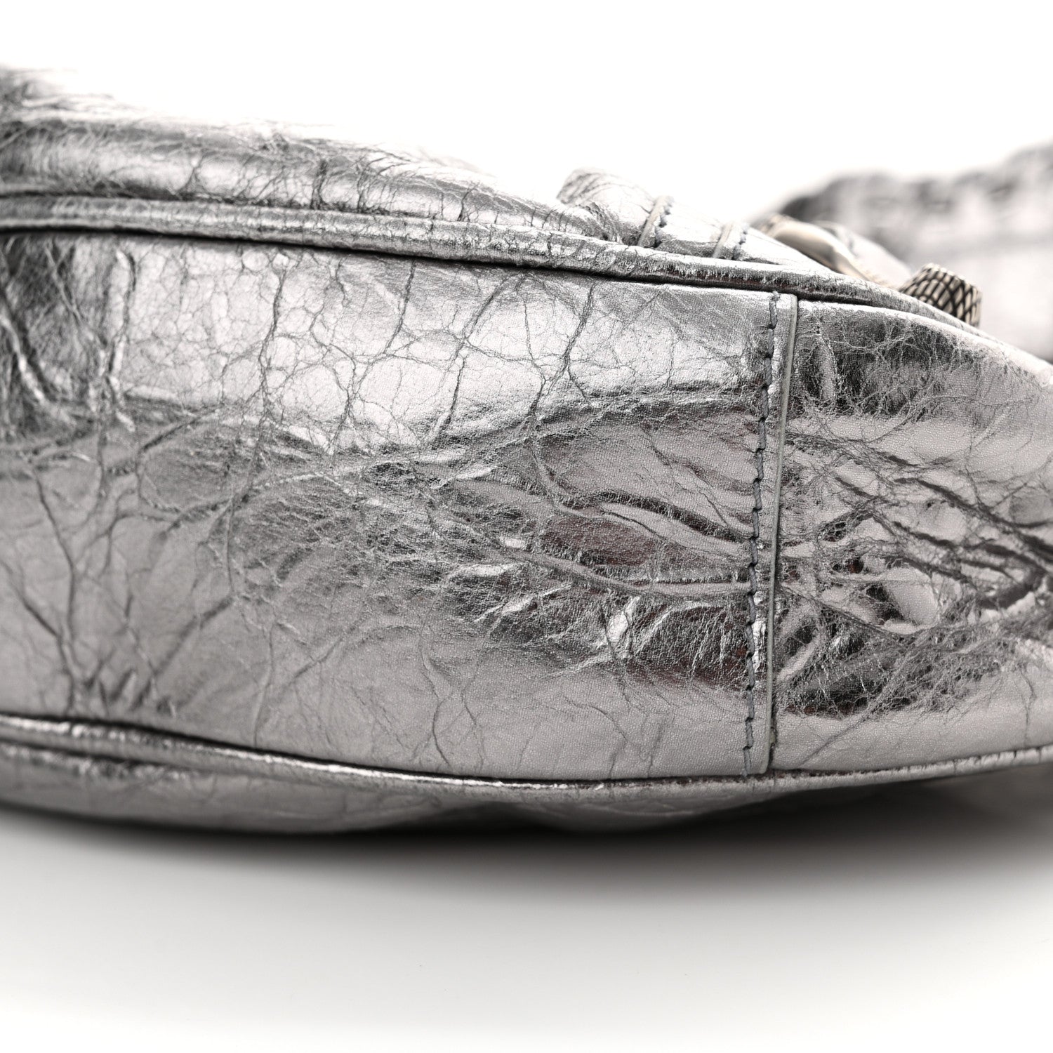 Balenciaga Metallic Agneau Arena Le Cagole Shoulder Bag XS Silver 11 of 11