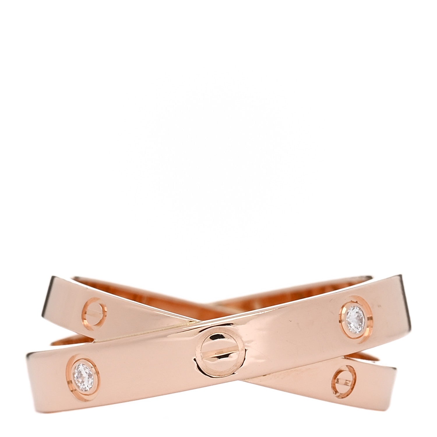 Cartier 18K Pink Gold 6 Diamond LOVE Ring 54 7 4 of 5