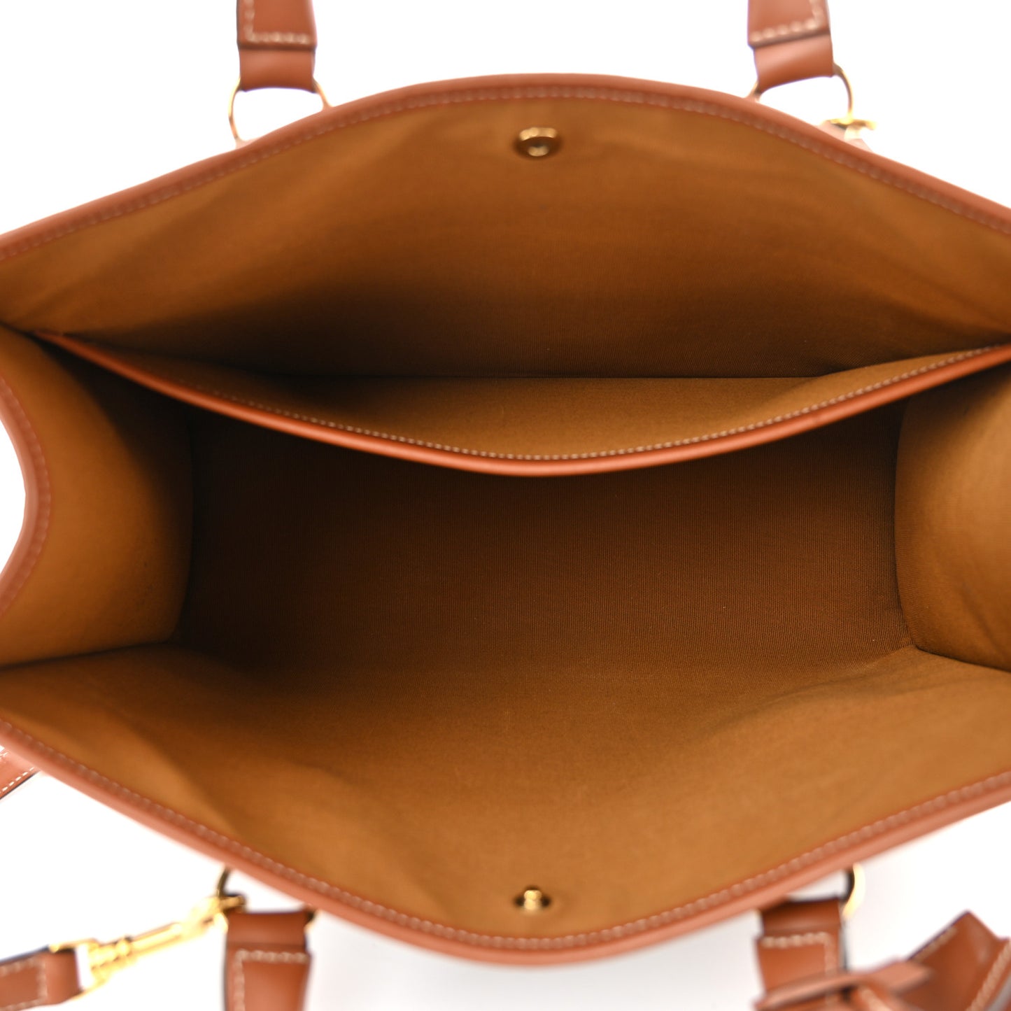 Triomphe Canvas Calfskin Mini Horizontal Cabas Tan