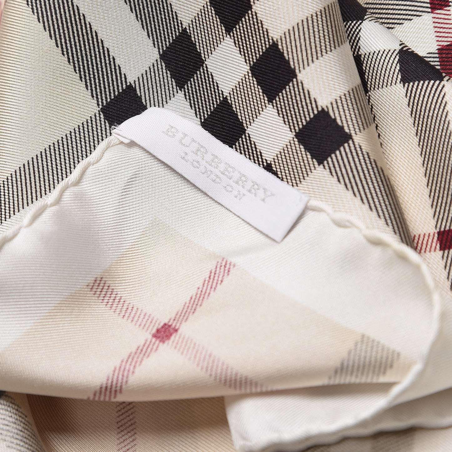 Silk House Check Scarf White