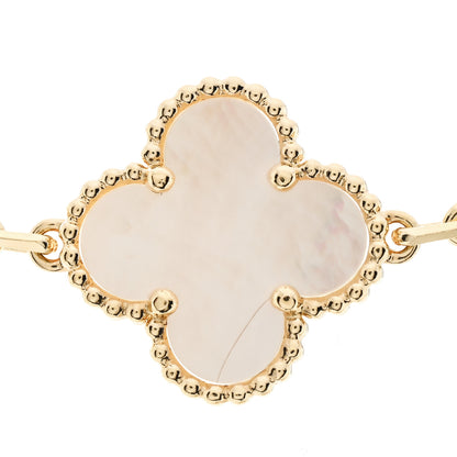 Van Cleef & Arpels 18K Yellow Gold Mother of Pearl 10 Motifs Vintage Alhambra Necklace 7 of 7