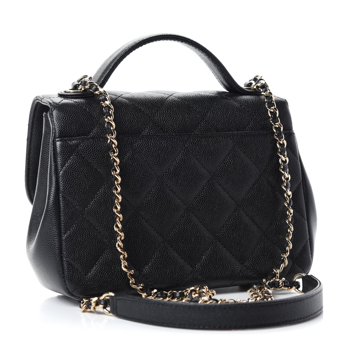 Caviar Quilted Small Business Affinity Flap Black