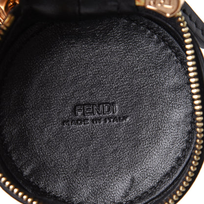 Fendi Vitello Century Nylon Bi-Color Stamp Patch Help Bag Charm Black Fragola 5 of 5