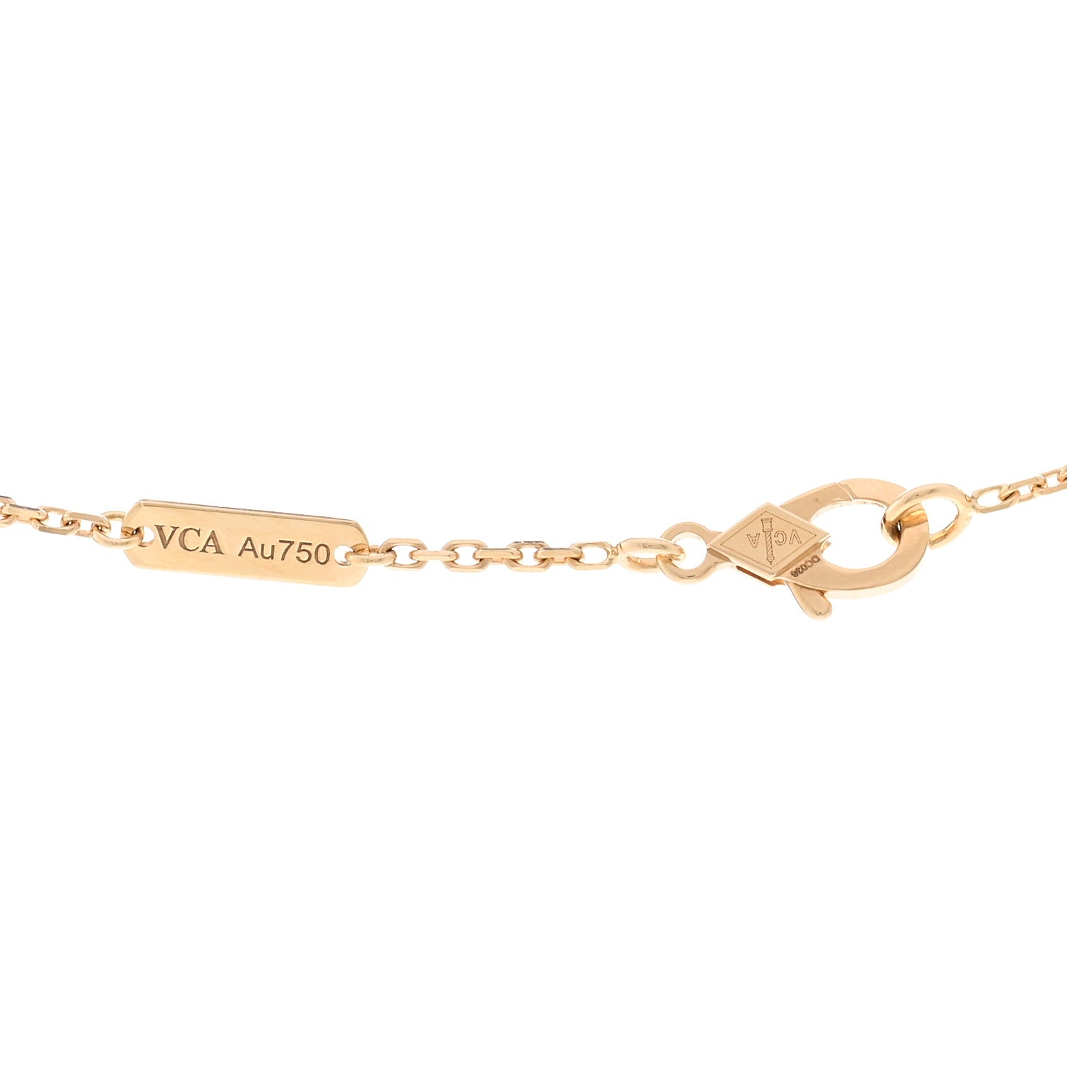 Van Cleef & Arpels 18K Yellow Gold Blue Agate Vintage Alhambra Pendant Necklace 4 of 4