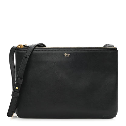 Celine Lambskin Small Trio Crossbody Bag Black 1 of 9