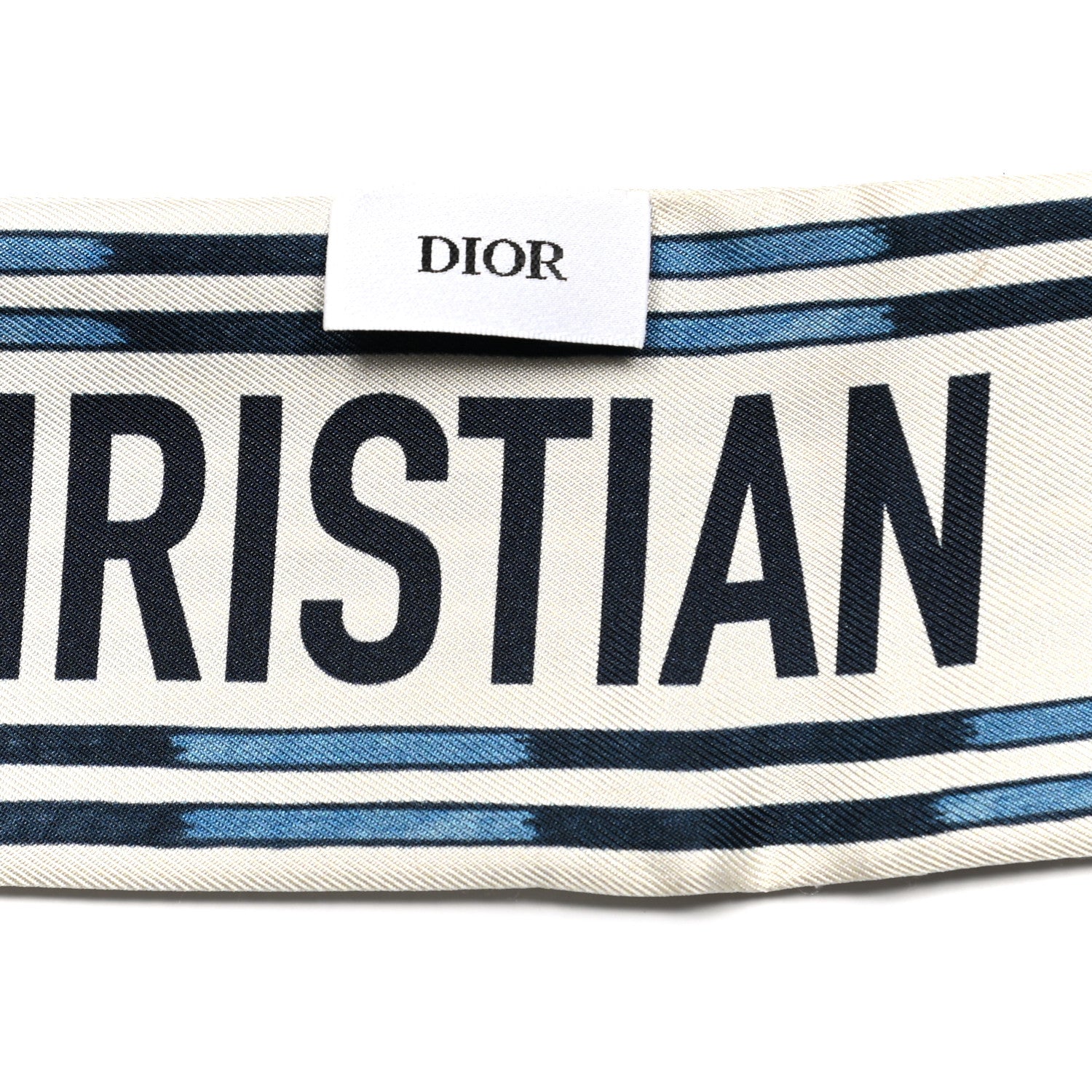 Christian Dior Silk Palm Tree Mitzah Scarf Blue 3 of 3