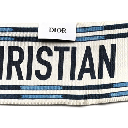 Christian Dior Silk Palm Tree Mitzah Scarf Blue 3 of 3