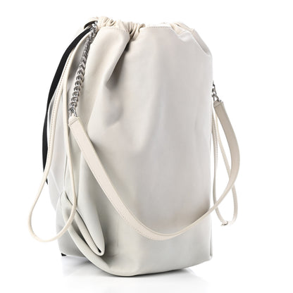 Saint Laurent Lambskin Teddy Drawstring Bag White 2 of 4