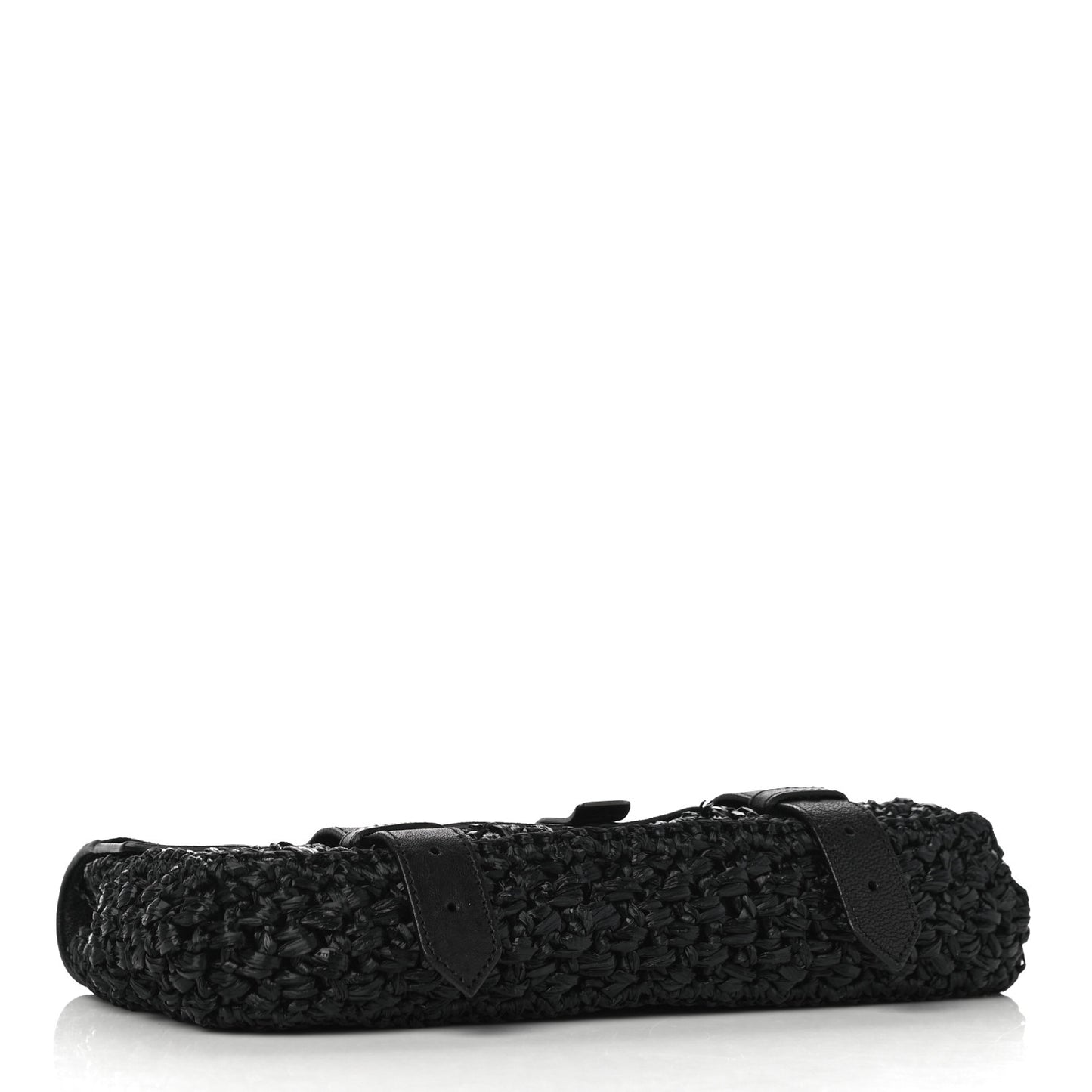 Lambskin Raffia PS1 Pochette Clutch Black
