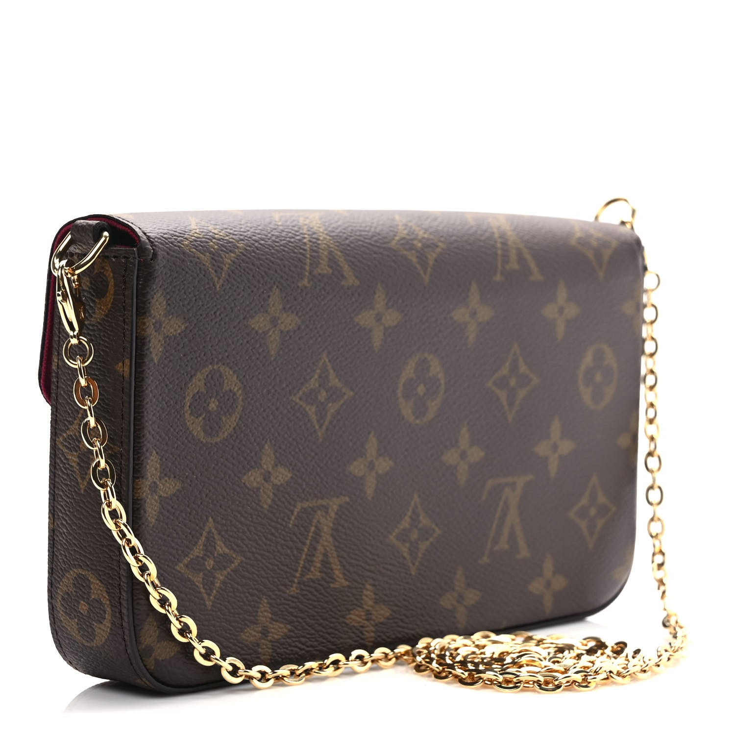 Louis Vuitton Monogram Pochette Felicie Chain Wallet Fuchsia 3 of 8