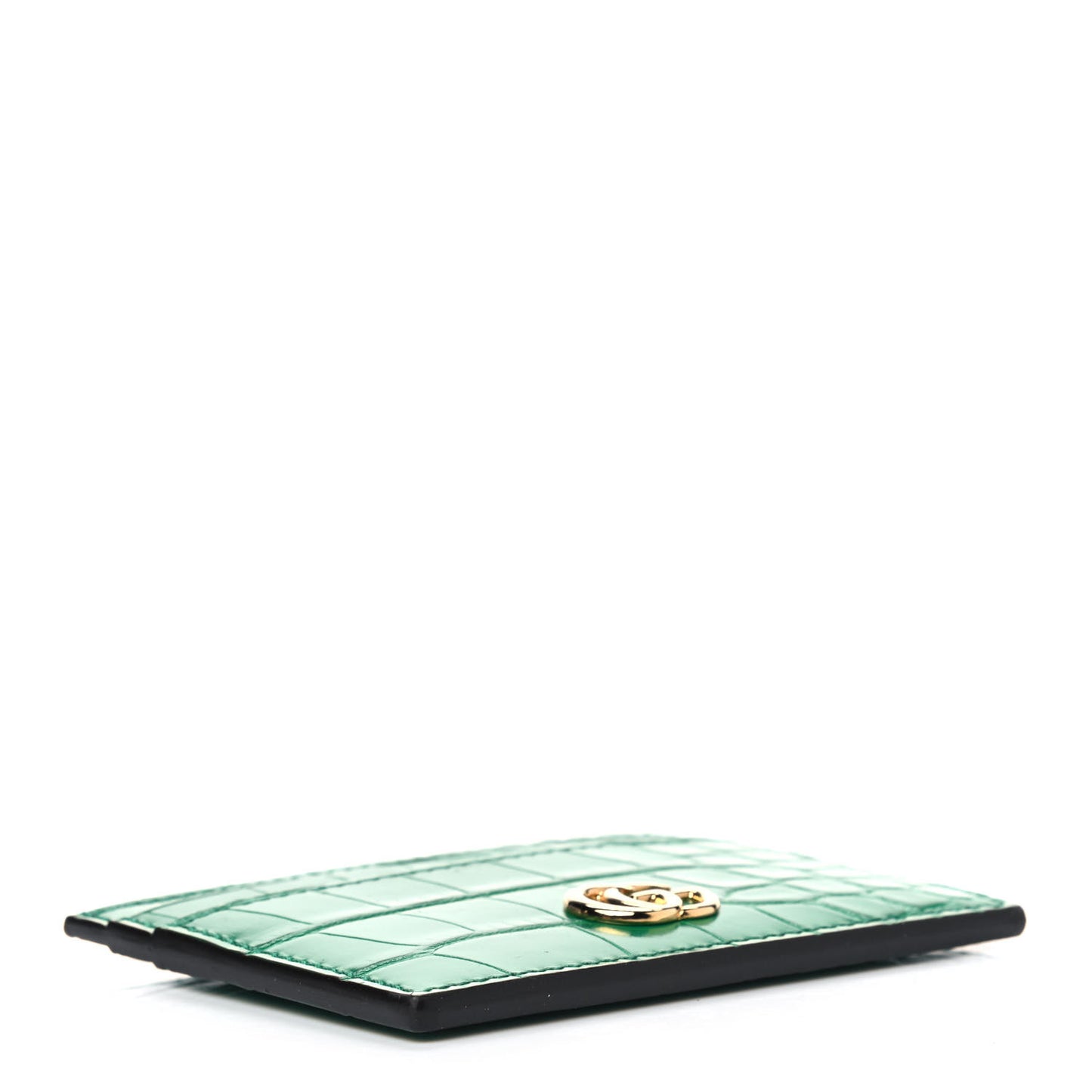 Alligator GG Marmont Card Holder Emerald