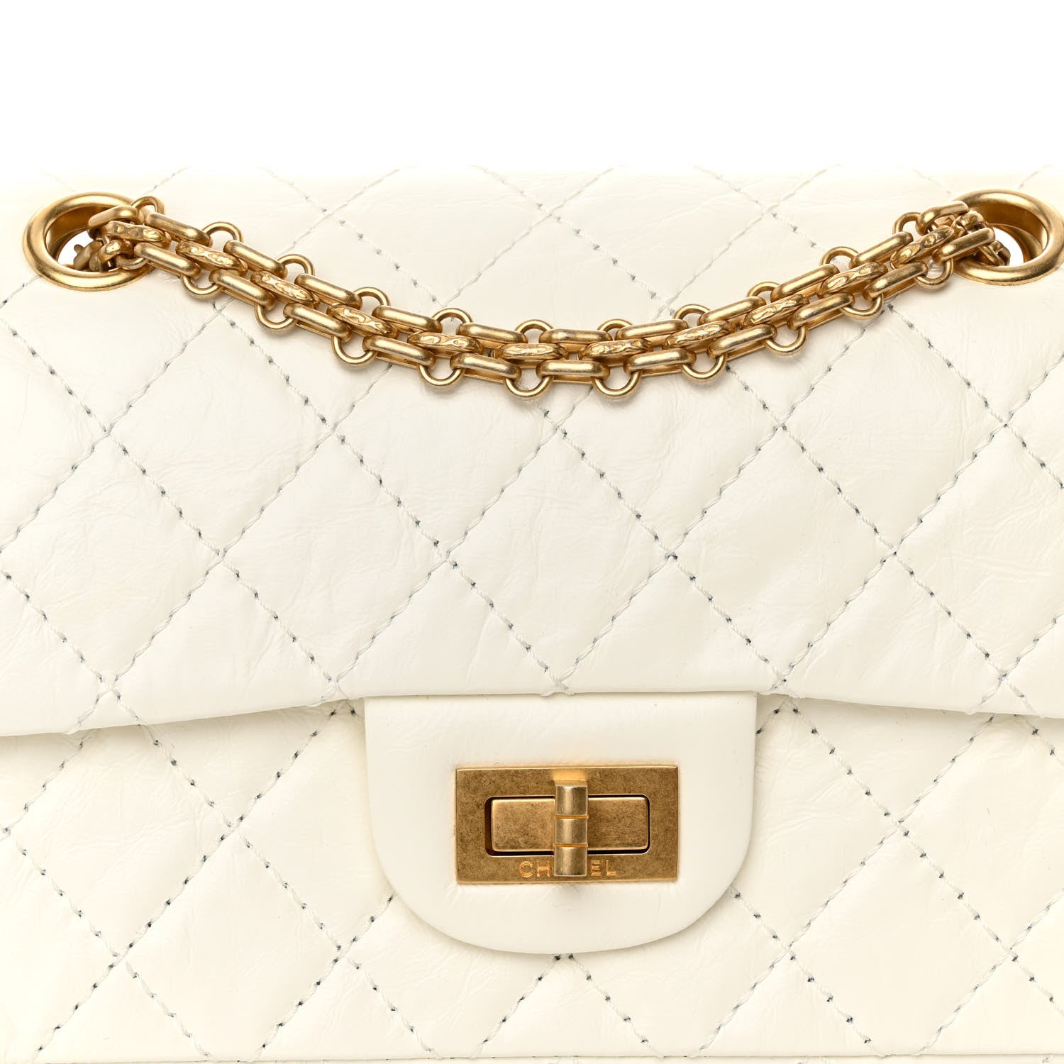 Chanel Aged Calfskin Quilted 2.55 Reissue Mini Flap White 8 of 11