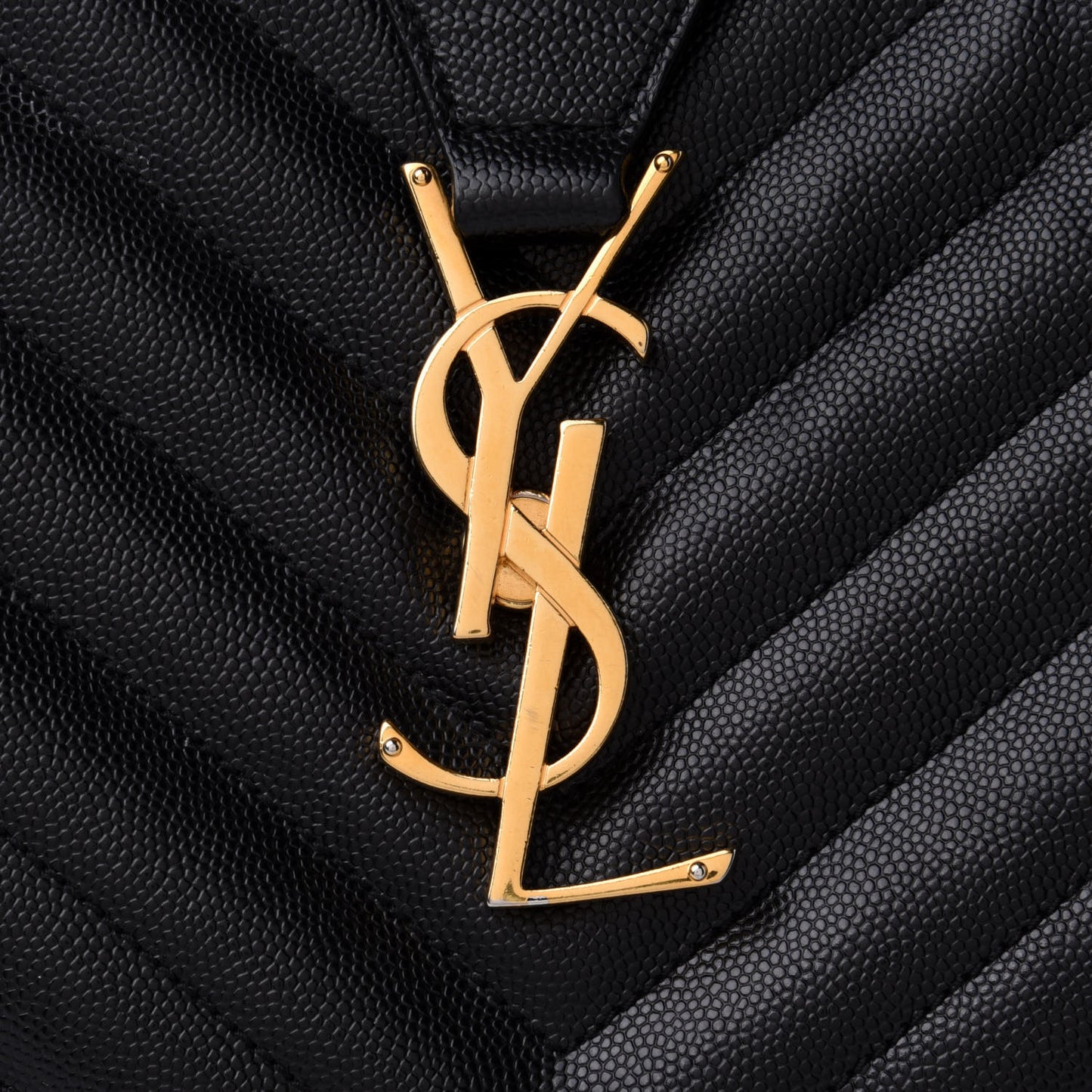 Grain De Poudre Matelasse Chevron Monogram Shopping Bag Black