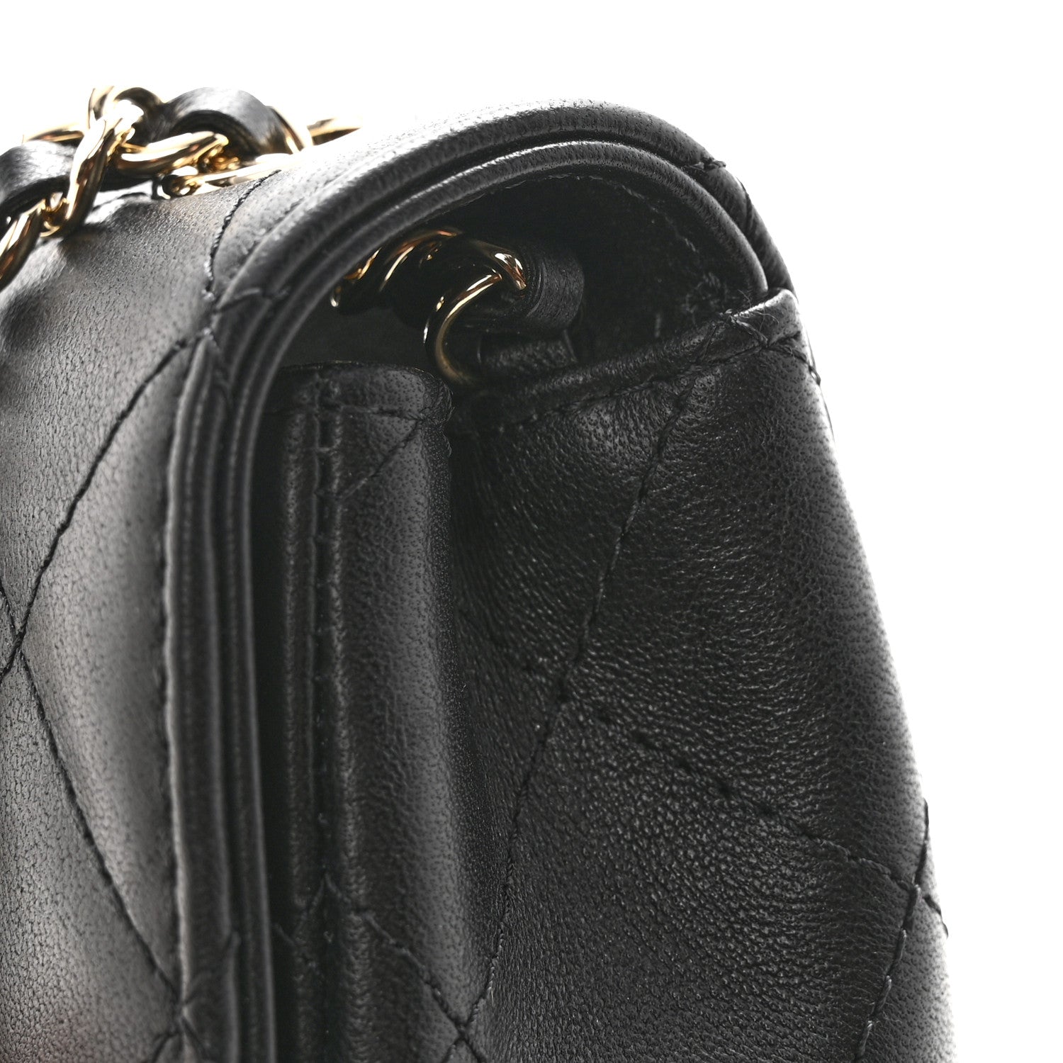 Chanel Lambskin Quilted Extra Mini V For Victory Flap Black