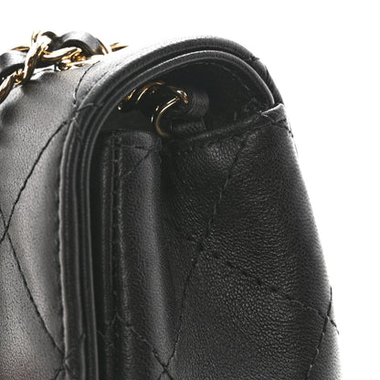Chanel Lambskin Quilted Extra Mini V For Victory Flap Black 11 of 11