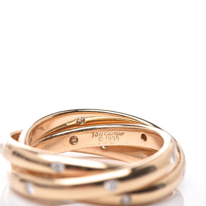 Cartier 18K Yellow Gold Diamond Constellation Trinity Ring 54 6.75 4 of 4