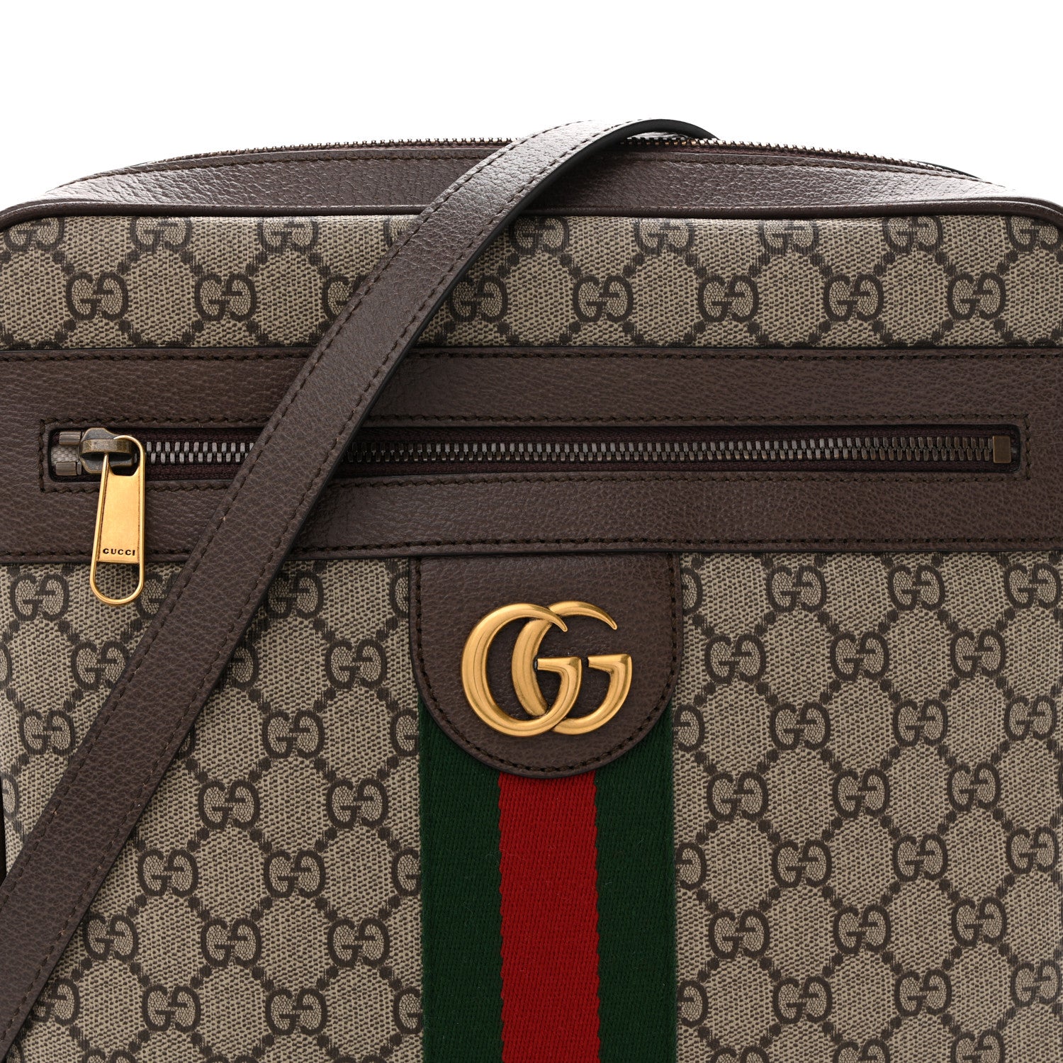 Gucci GG Supreme Monogram Web Medium Ophidia Messenger Bag Brown 8 of 13