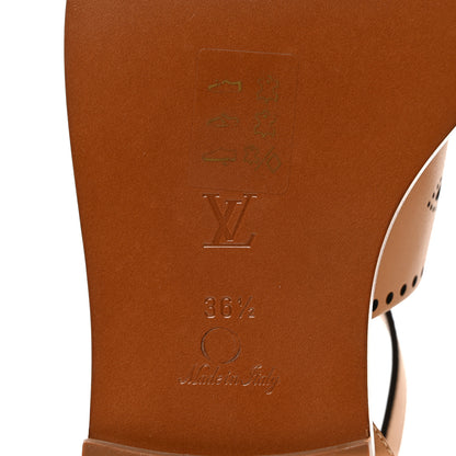 Louis Vuitton Soft Calfskin Perforated Horizon Flat Sandals 36.5 Natural 7 of 8