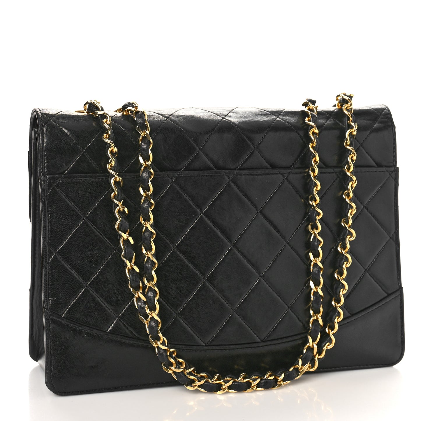Lambskin Quilted Medium Mademoiselle Single Flap Black