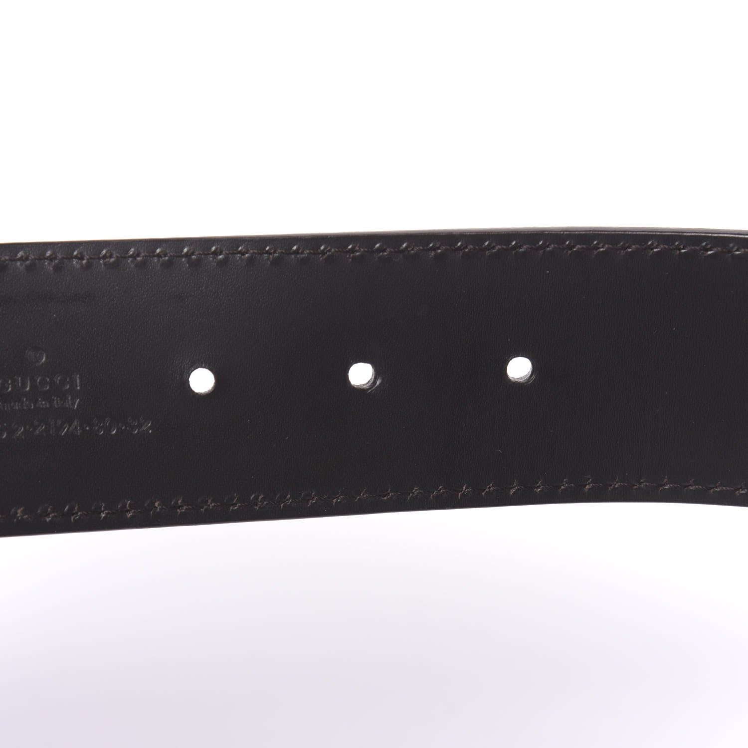 Gucci Calfskin Monogram Belt 80 32 Black Brown 4 of 6