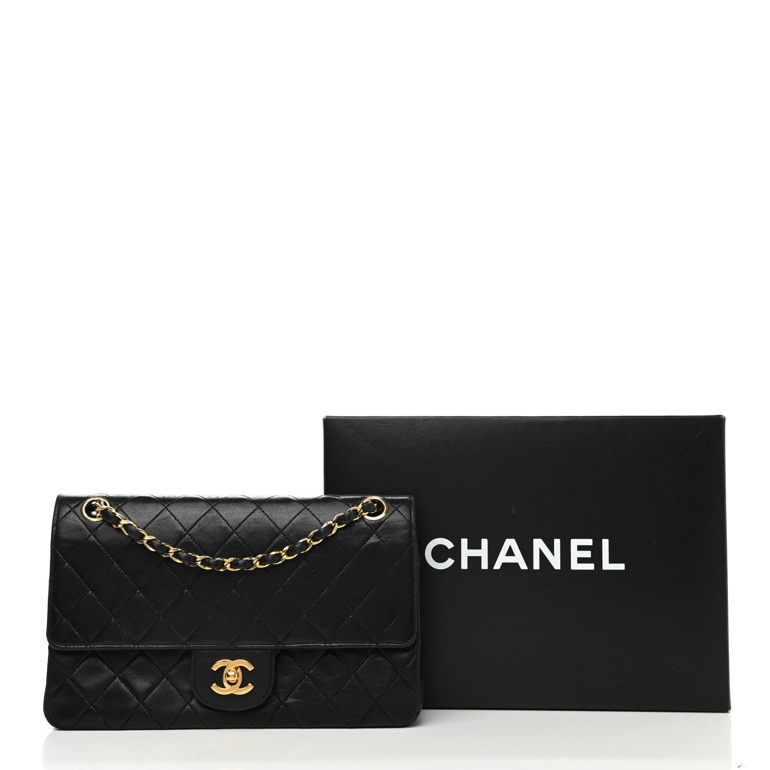 Chanel Lambskin Quilted Medium Double Flap Black 15 of 15