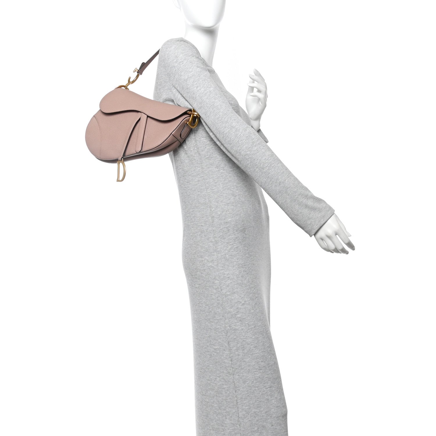 Christian Dior Grained Calfskin Saddle Bag With Strap Blush 2 of 10
