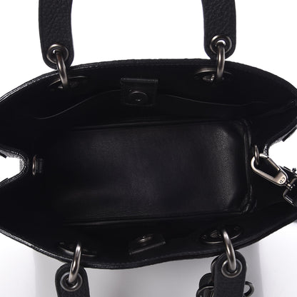 Christian Dior Bullcalf Small Ultra Black Diorissimo Tote 5 of 6